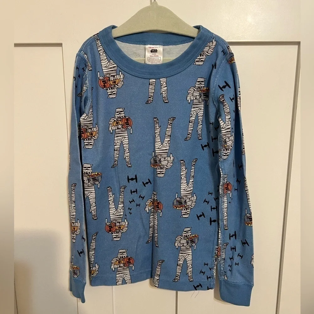 HANNA ANDERSSON Star Wars Halloween Trooper Mummy Pajama Top Size 120 US 6-7